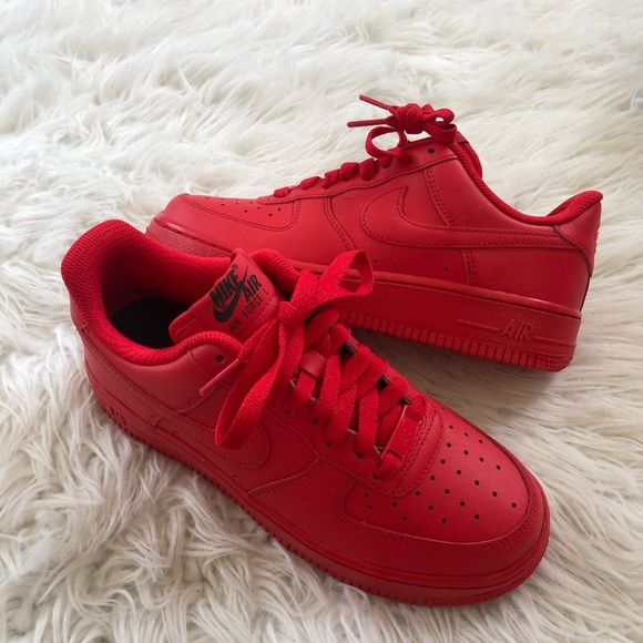 ✔️ New✔️ NIKEID triple red Air Force 1 Low - Picture 2 of 7